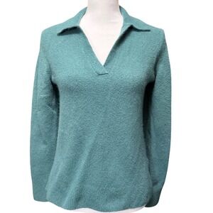 J. Crew Extra Soft Teal Collared Sweater Pullover XS Academia Preppy Cozy